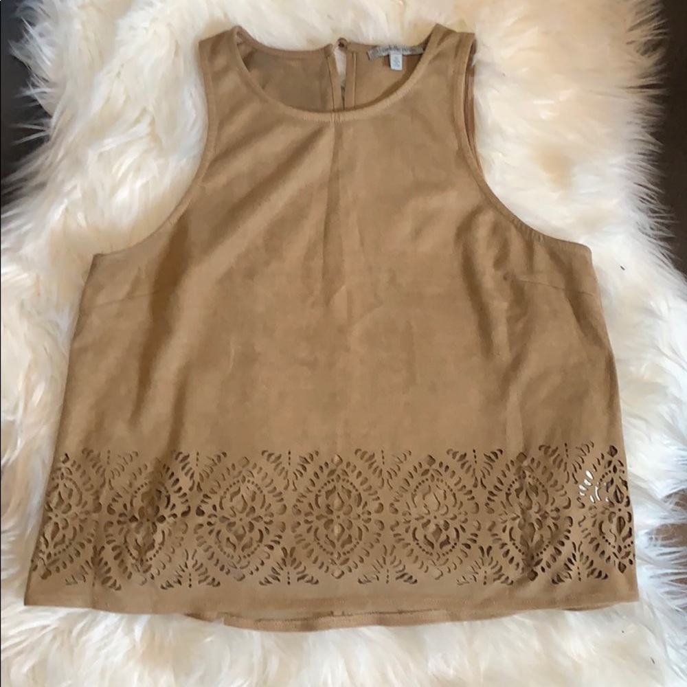 CHARLOTTE RUSSE - Tan suede sleeveless top